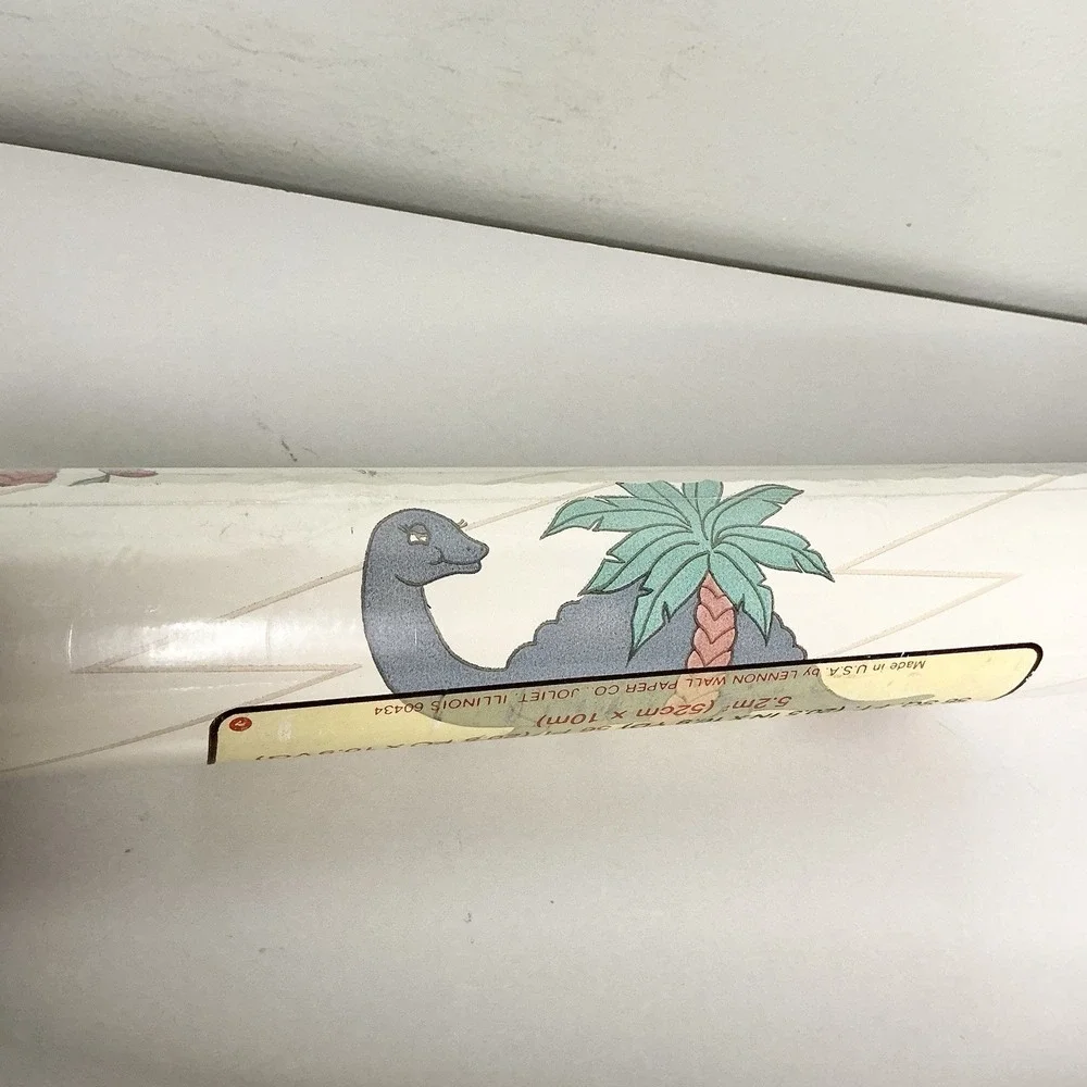 Vintage Lennon Dinosaur Nursery Wallpaper 56 Sq Ft Vinyl Kid Pre-pasted‎ 2 Rolls